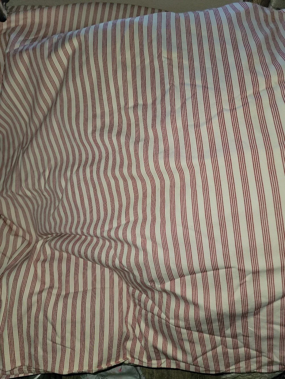 Pottery Barn Duvet King, 2 Standard Shams Red and White Striped Cotton